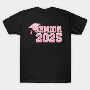 Senior 2025 Coquette Pink Bow Class of 2025 Back To School T-Shirt